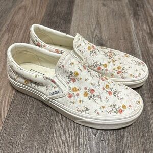Women’s flower slip on vans size 7.5